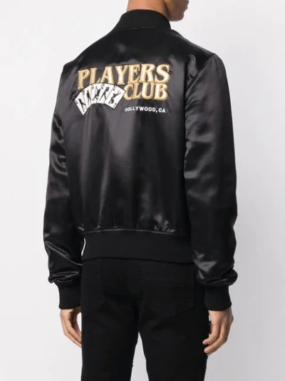 Shop Amiri Players Club Bomber Jacket In Black