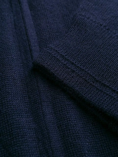 Shop Polo Ralph Lauren Logo Embroidery Zipped Cardigan In Blue