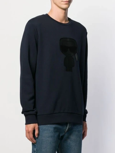 Shop Karl Lagerfeld Ikonik Print Sweatshirt In Blue