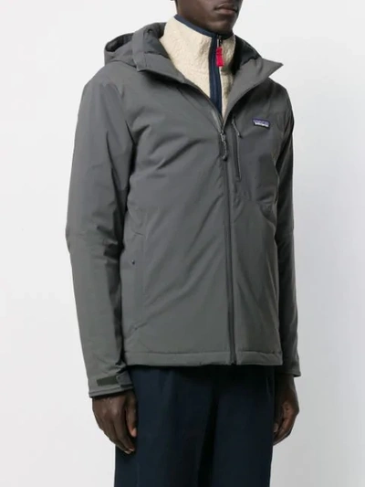 Shop Patagonia Contrast Logo Jacket In Grey