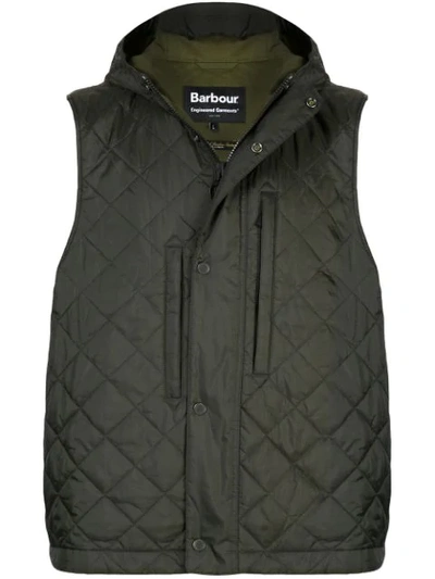 Shop Barbour X Engineered Garments Hooded Gilet In Green