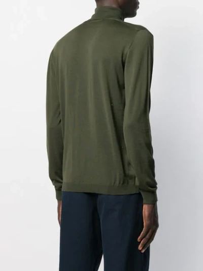 Shop Roberto Collina Rollneck Knit Sweater In Green
