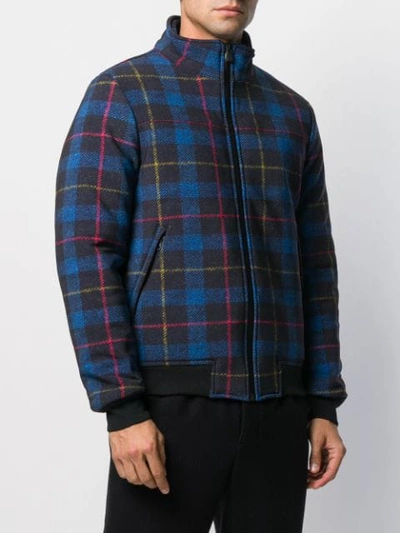 Shop Mc2 Saint Barth Country Checked Bomber Jacket In Blue