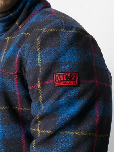 Shop Mc2 Saint Barth Country Checked Bomber Jacket In Blue
