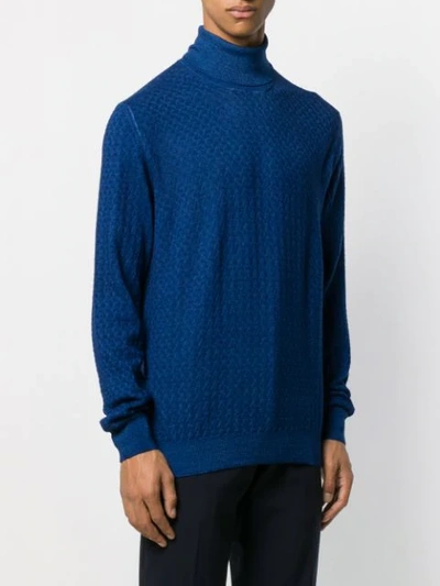 Shop Tagliatore Turtleneck Jumper In Blue