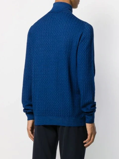 Shop Tagliatore Turtleneck Jumper In Blue