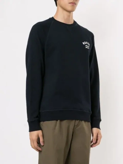 Shop Norse Projects Embroidered Sweatshirt In Black