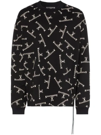 Shop Mastermind Japan Loose-fit Logo-print Sweatshirt In Black