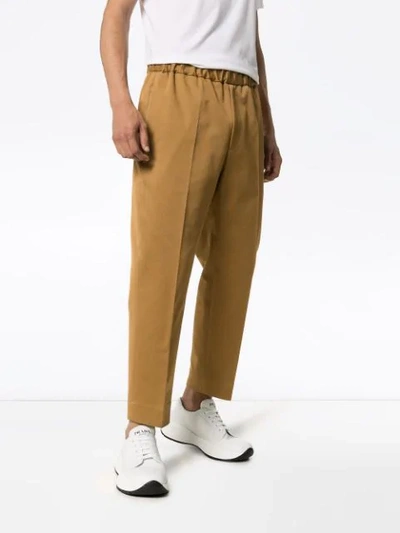 Shop Jil Sander Elasticated Waistband Trousers - Neutrals