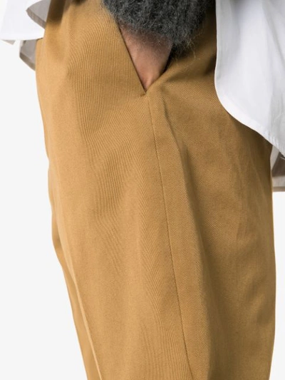 Shop Jil Sander Elasticated Waistband Trousers - Neutrals