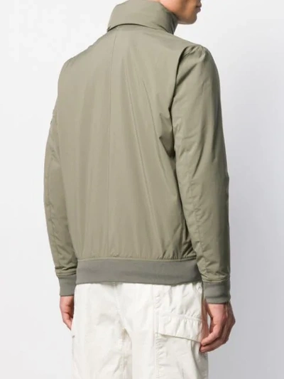 Shop Stone Island Zip-up Hooded Jacket In Green