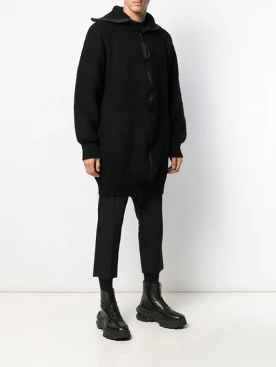 Shop Julius Oversized Zip-up Coat In Black