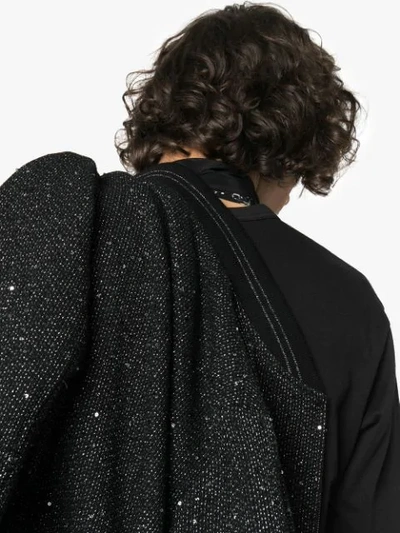 Shop Saint Laurent Teddy Tweed Bomber Jacket In Black