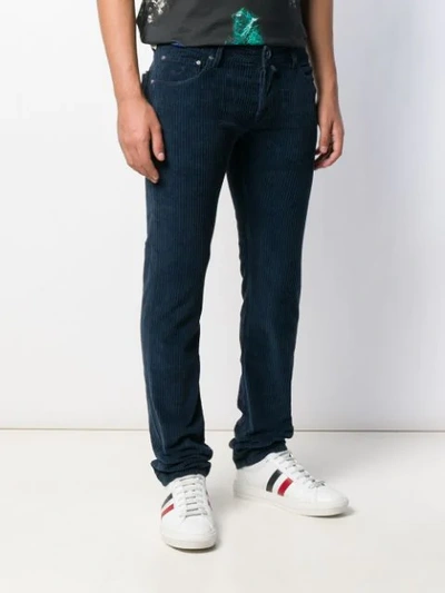 Shop Jacob Cohen Corduroy Jeans In Blue