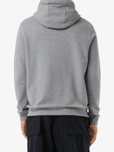 Shop Burberry Logo Graphic Hoodie In Grey