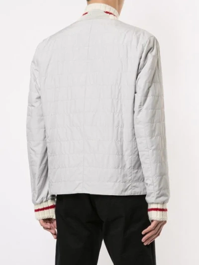 Shop Kiton Quilted Bomber Jacket In White