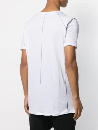 Shop Army Of Me Contrast Stitching T-shirt In White