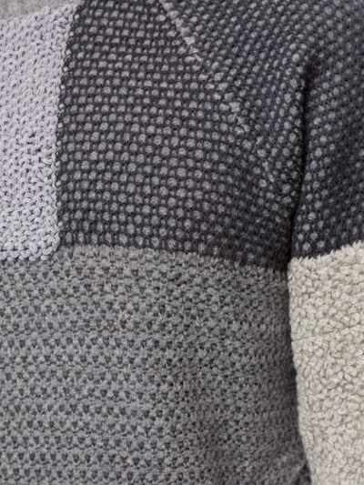 Shop Giorgio Armani Patchwork Knit Jumper In Grey