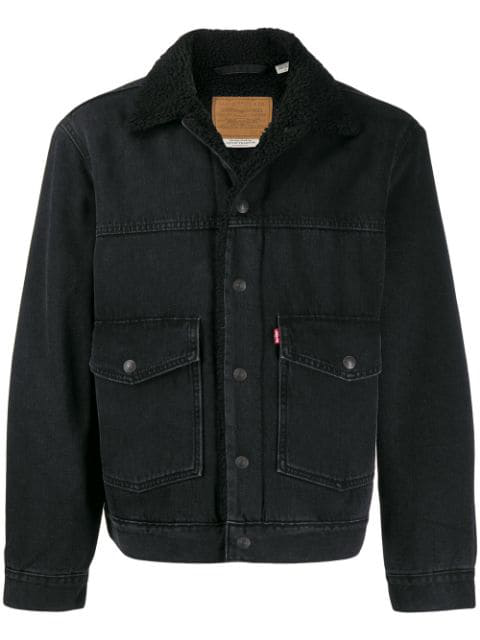 levis black fur jacket
