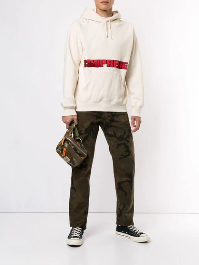 Supreme Logo Hoodie In White ModeSens