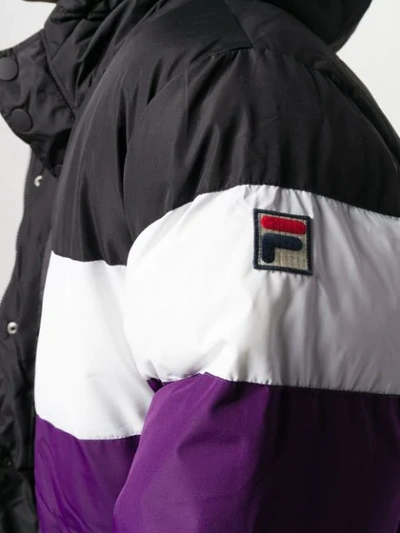 Shop Fila Colour Block Hooded Jacket In Black