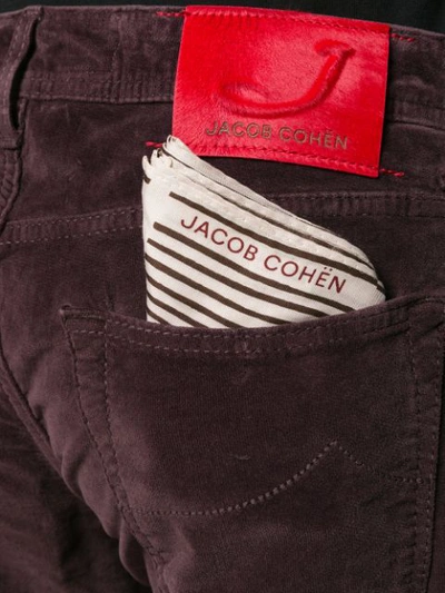 Shop Jacob Cohen Contrast Button Straight-leg Trousers In Red