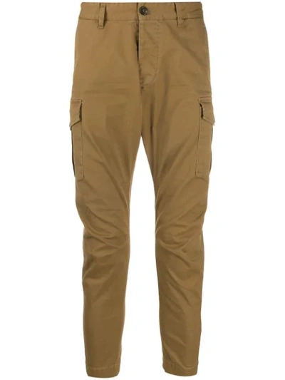 Shop Dsquared2 Tapered Leg Chinos In Neutrals