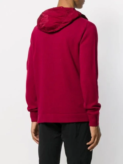 Shop C.p. Company Lens-detail Zip-up Hoodie In Red