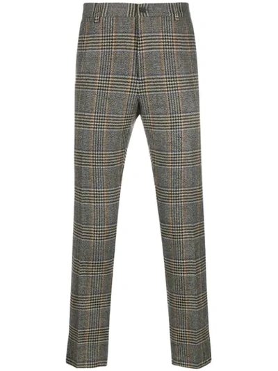 Shop Dolce & Gabbana Glen Plaid Tailored Trousers In Grey