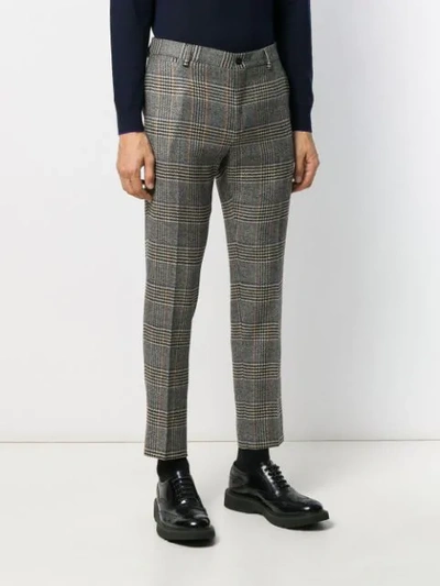 Shop Dolce & Gabbana Glen Plaid Tailored Trousers In Grey