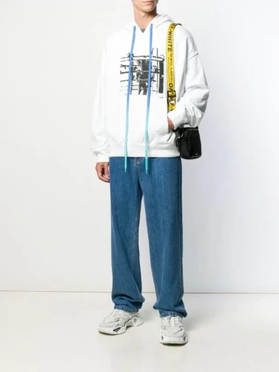 Shop Off-white Scaffolding Graphic Print Hoodie In White