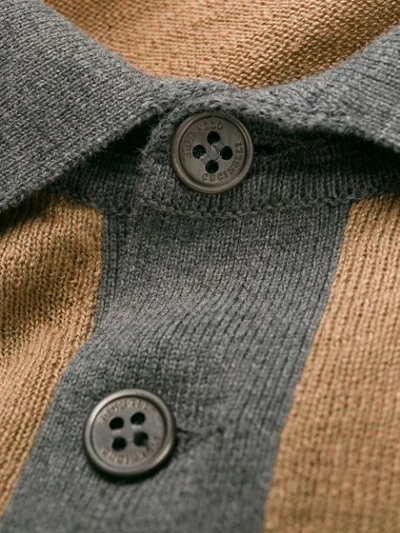 Shop Brunello Cucinelli Knitted Polo Shirt In Brown