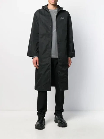 Shop A-cold-wall* Logo Print Raincoat In Black