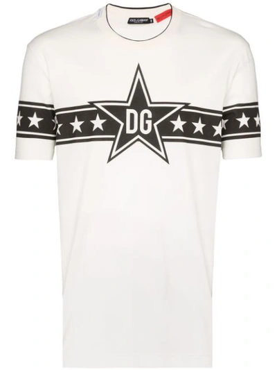 Shop Dolce & Gabbana Dg Star Logo T-shirt In White