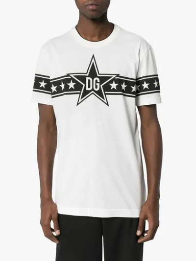 Shop Dolce & Gabbana Dg Star Logo T-shirt In White