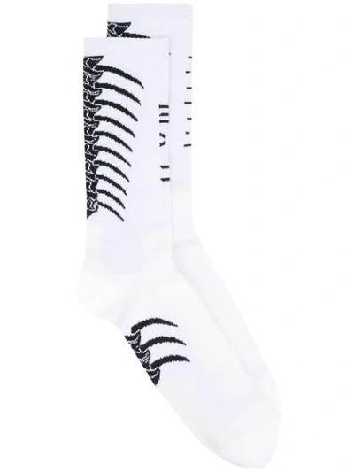 UNRAVEL PROJECT RIBBED BONE SOCKS - 白色