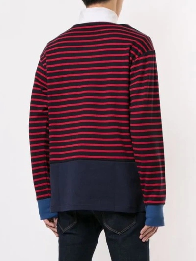 Shop Loveless Striped Boatneck Sweatshirt In Blue