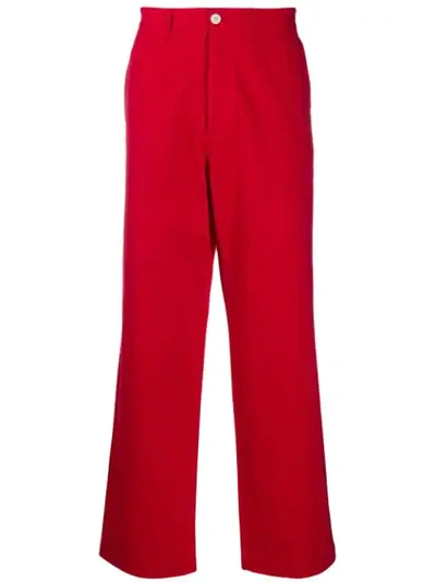 Shop Rowing Blazers Wide Twill Trousers In Red