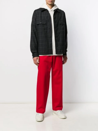 Shop Rowing Blazers Wide Twill Trousers In Red