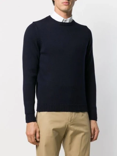 Shop Zanone Crew Neck Jumper In Blue