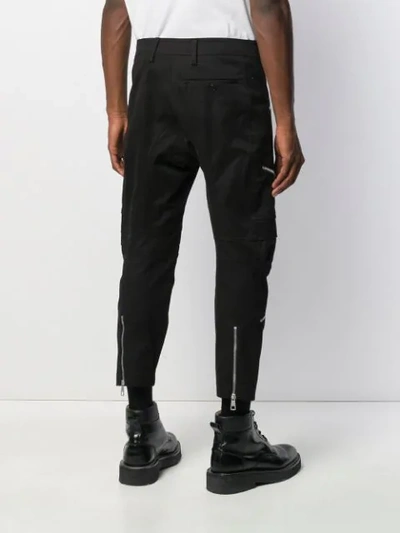 Shop Neil Barrett Motorcross Zipped Trousers In Black