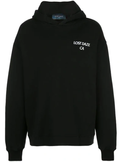 Shop Lost Daze Skull-print Hoodie In Black