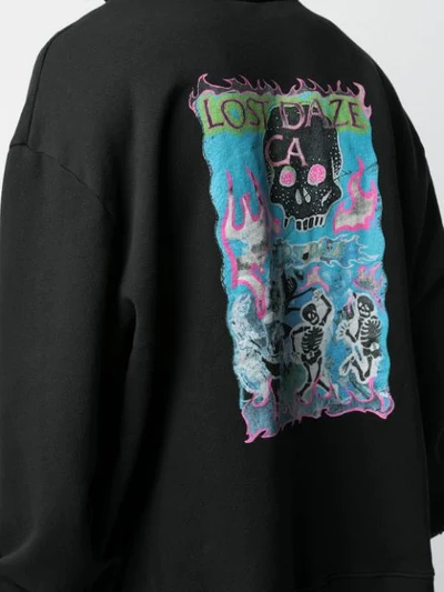 Shop Lost Daze Skull-print Hoodie In Black