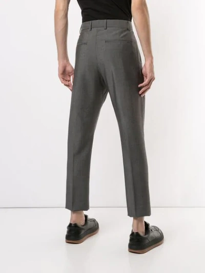 Shop N°21 Cropped Tapered Trousers In Grey
