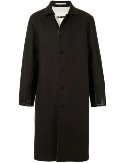 Shop Jil Sander Long Single-breasted Coat In Black
