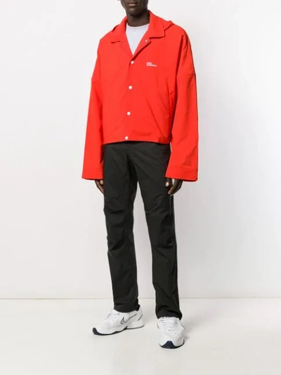 Shop Drôle De Monsieur Nfpm Cropped Jacket In Red