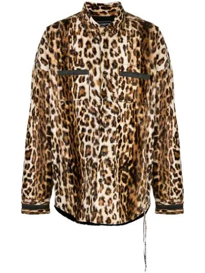 Shop Mastermind Japan Leopard-print Shirt In Brown