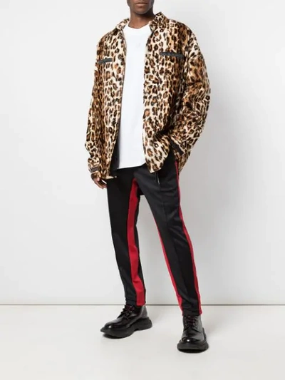 Shop Mastermind Japan Leopard-print Shirt In Brown