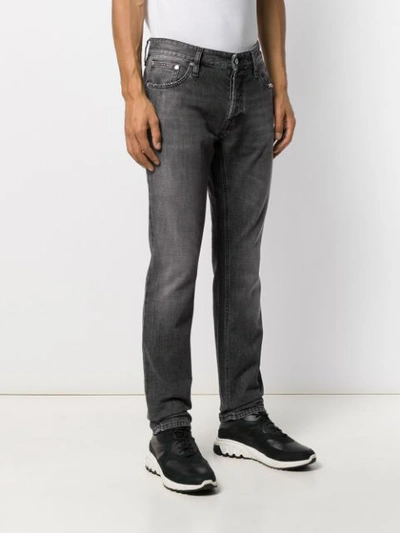 Shop Just Cavalli Straight-leg Faded Jeans In Black