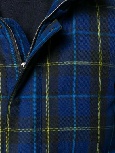 Shop Etro Plaid Hooded Coat In Blue